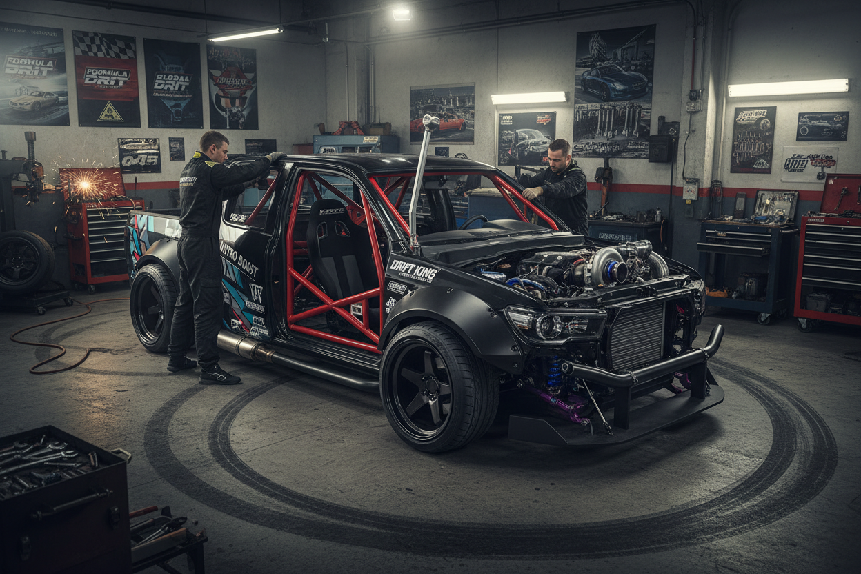 A Drift Truck Being Customized